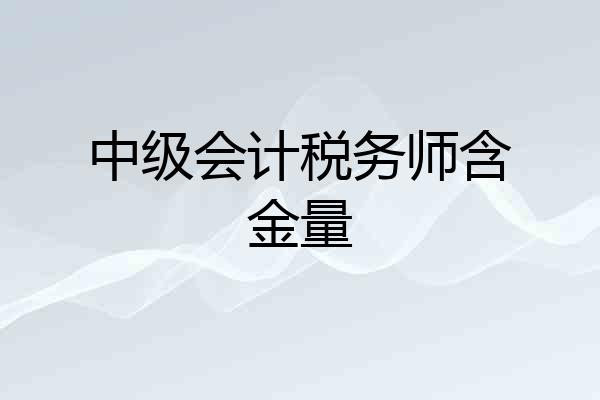 中级会计税务师含金量