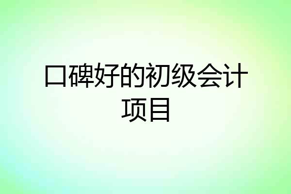 口碑好的初级会计项目