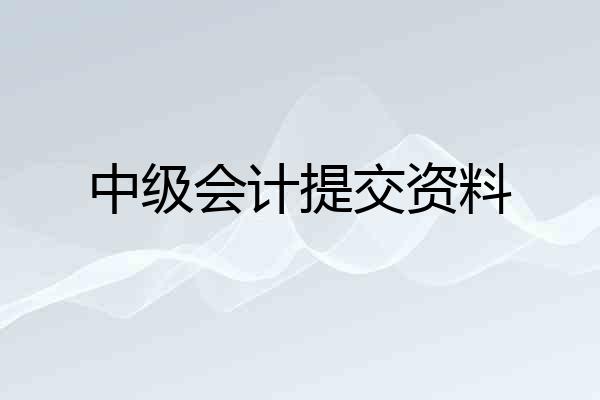 中级会计提交资料