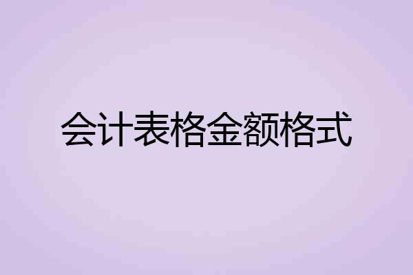 会计表格金额格式