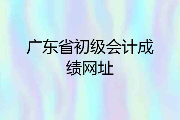 广东省初级会计成绩网址