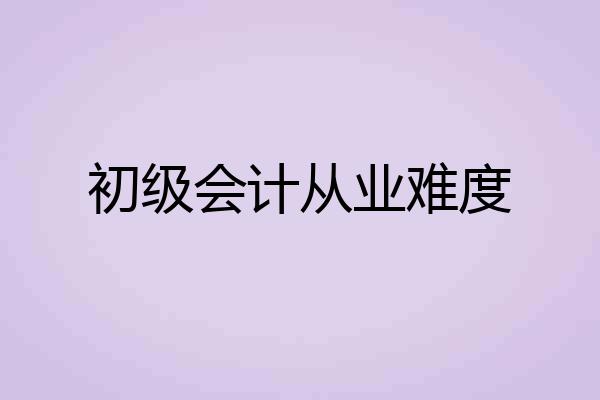 初级会计从业难度