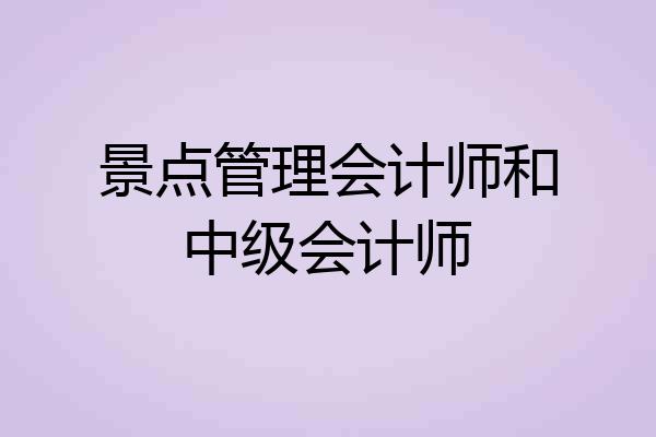 景点管理会计师和中级会计师