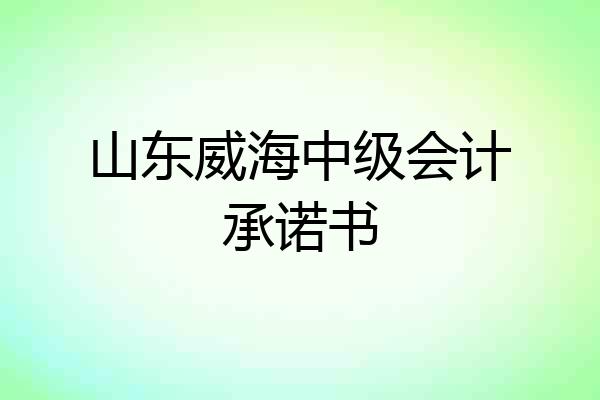 山东威海中级会计承诺书