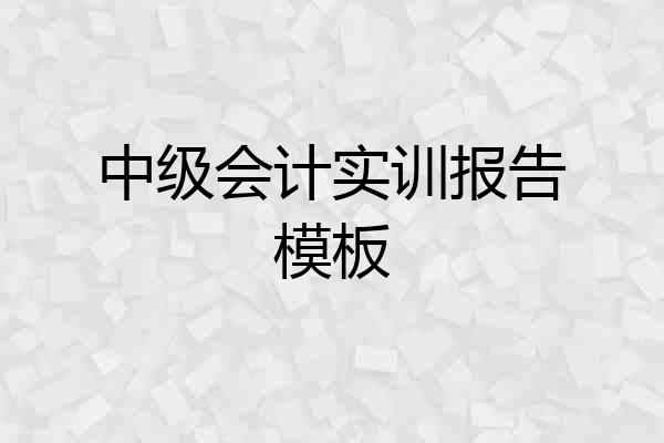 中级会计实训报告模板