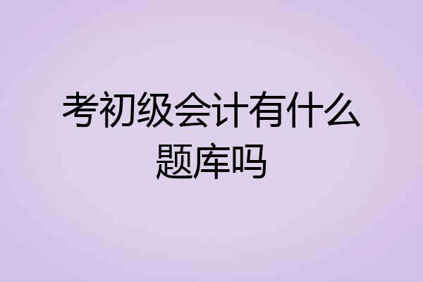考初级会计有什么题库吗