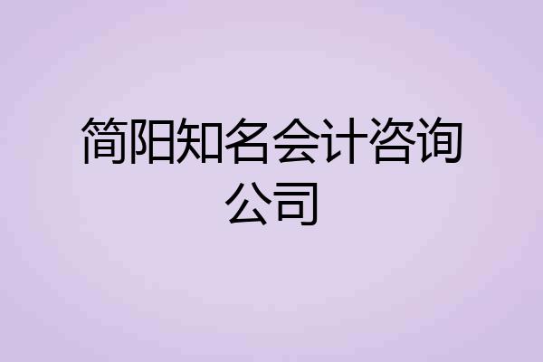 简阳知名会计咨询公司
