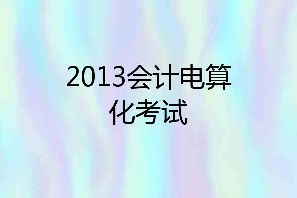 2013会计电算化考试