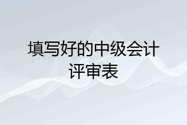 填写好的中级会计评审表