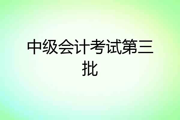 中级会计考试第三批