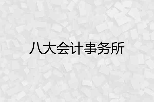 八大会计事务所