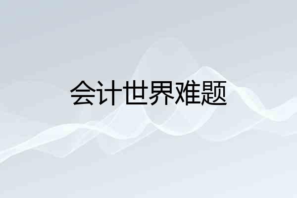 会计世界难题
