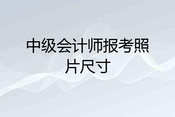 中级会计师报考照片尺寸