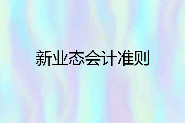 新业态会计准则