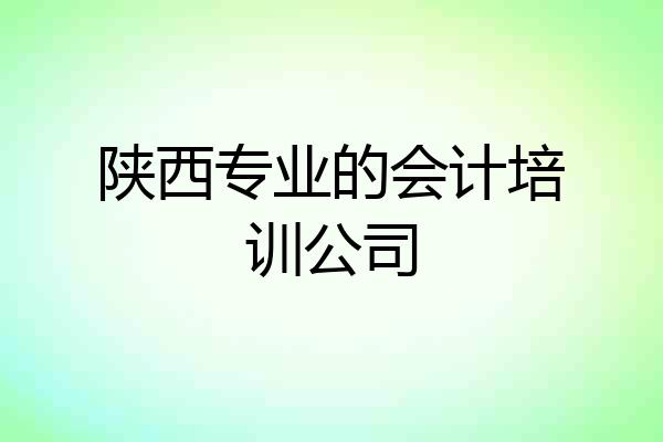 陕西专业的会计培训公司
