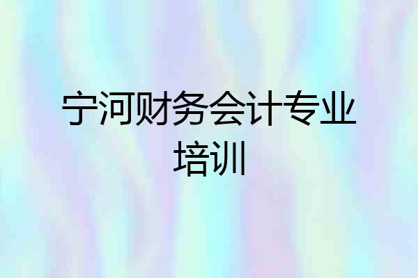 宁河财务会计专业培训