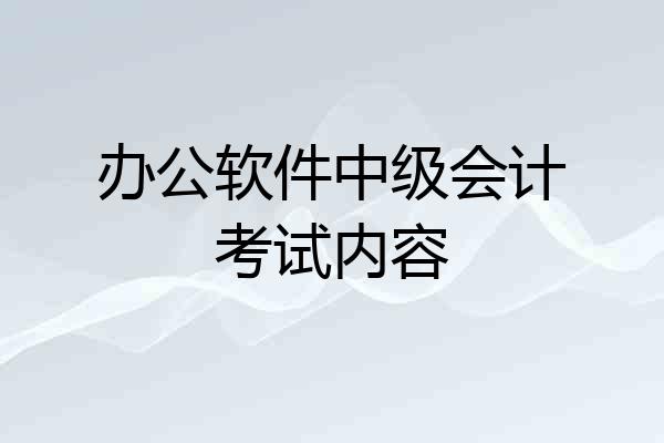 办公软件中级会计考试内容