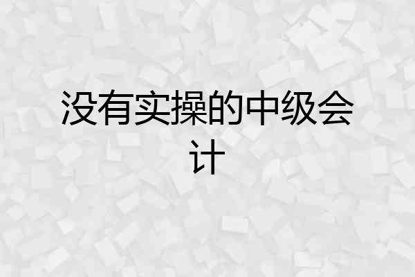 没有实操的中级会计