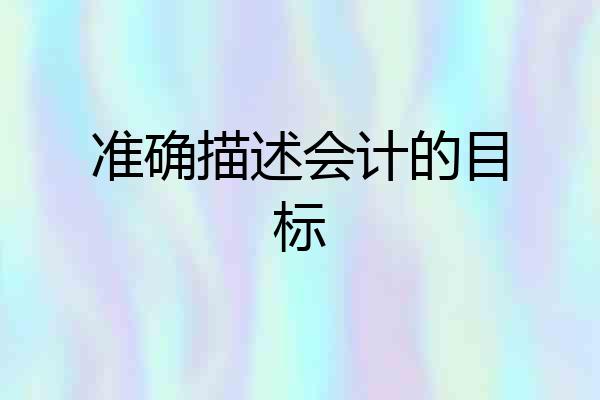 准确描述会计的目标