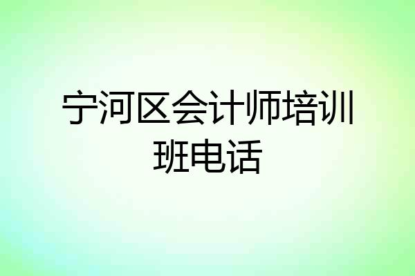 宁河区会计师培训班电话