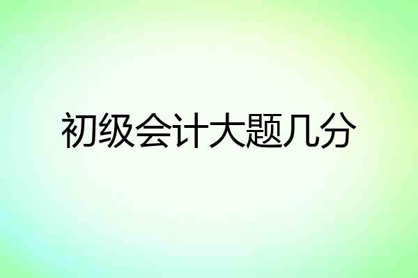 初级会计大题几分