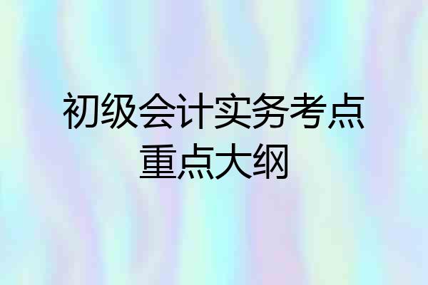 初级会计实务考点重点大纲