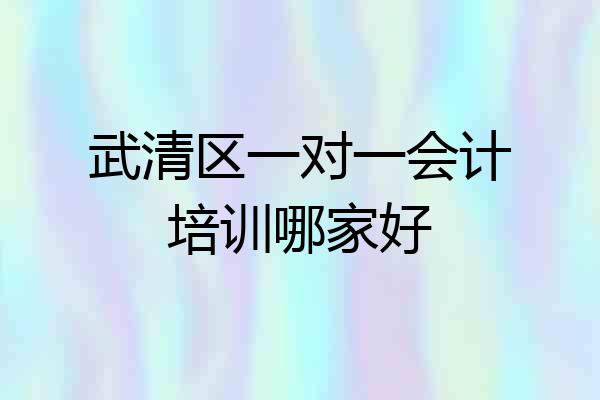 武清区一对一会计培训哪家好