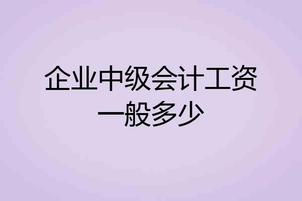 企业中级会计工资一般多少