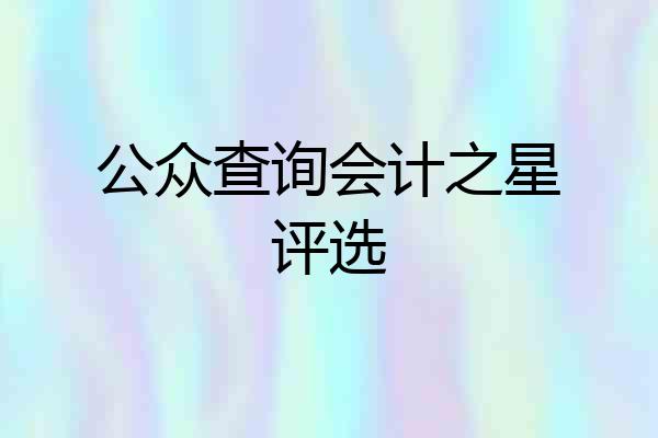 公众查询会计之星评选