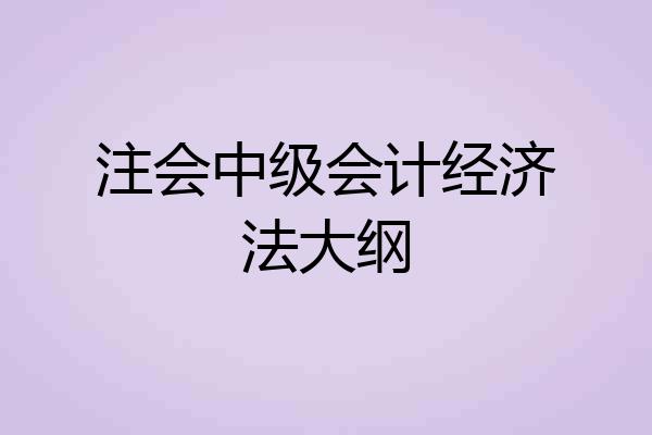 注会中级会计经济法大纲