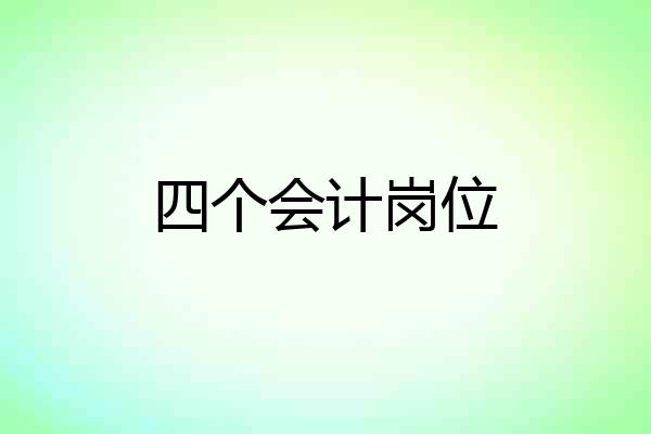 四个会计岗位