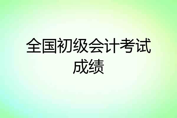 全国初级会计考试成绩