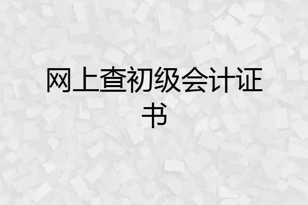 网上查初级会计证书