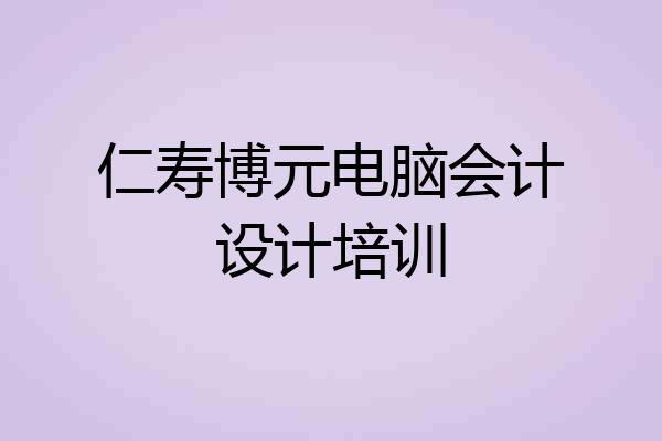 仁寿博元电脑会计设计培训