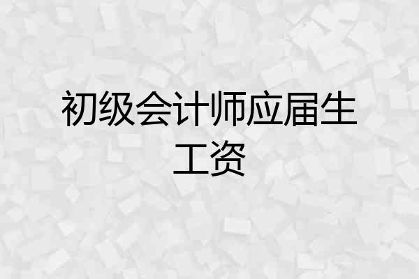 初级会计师应届生工资