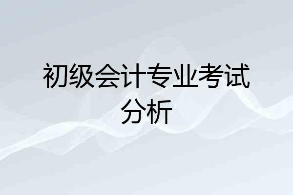初级会计专业考试分析