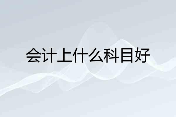 会计上什么科目好