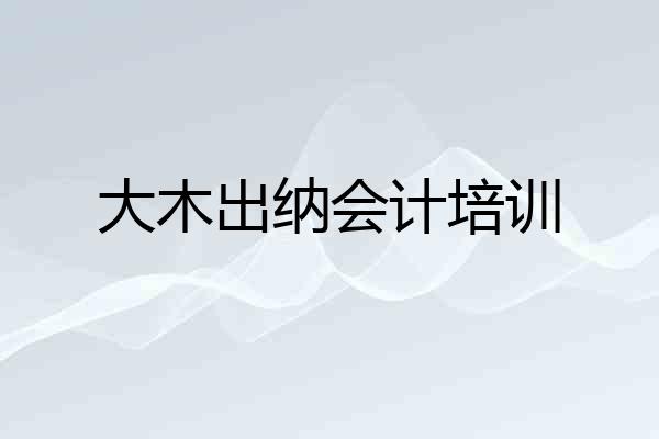 大木出纳会计培训