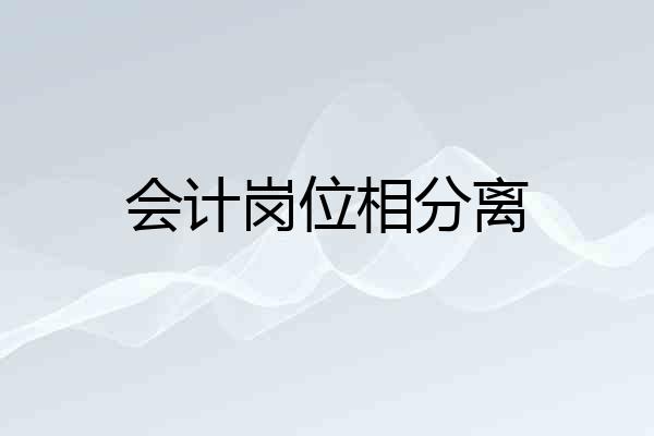 会计岗位相分离