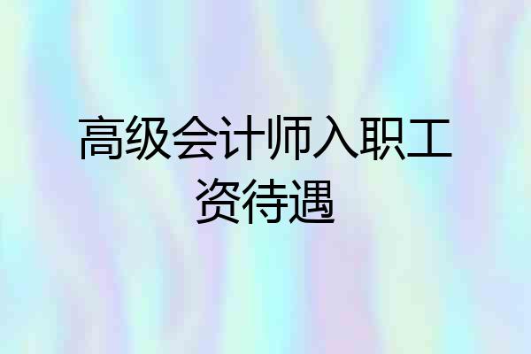 高级会计师入职工资待遇