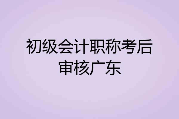 初级会计职称考后审核广东
