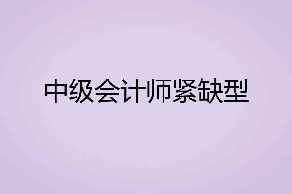 中级会计师紧缺型