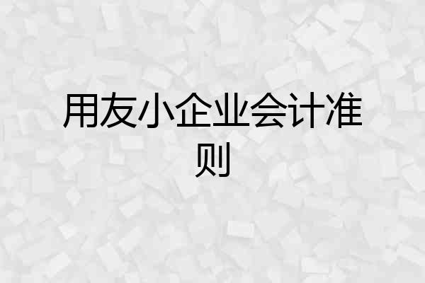 用友小企业会计准则