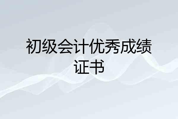 初级会计优秀成绩证书