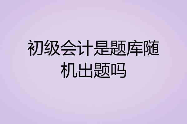 初级会计是题库随机出题吗