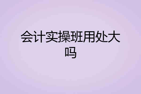 会计实操班用处大吗