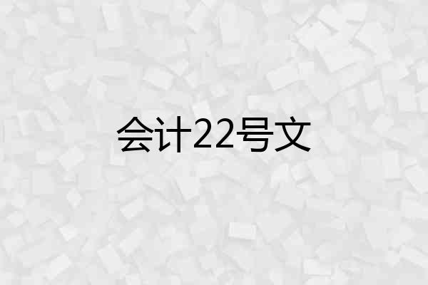 会计22号文