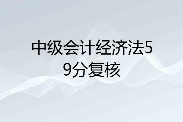 中级会计经济法59分复核