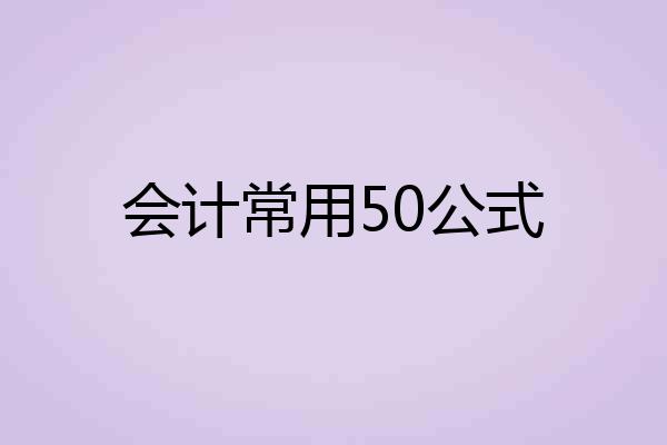 会计常用50公式