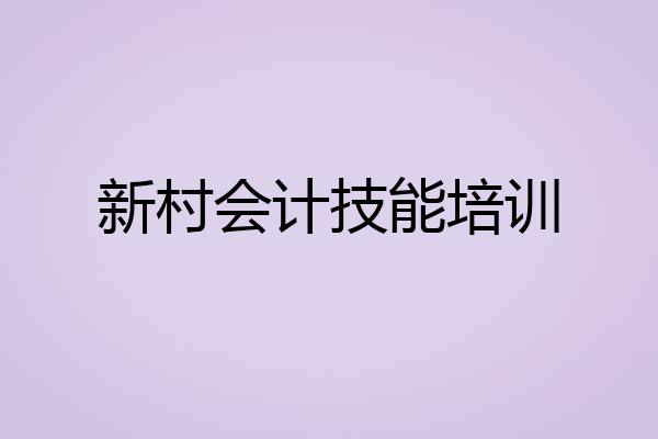 新村会计技能培训